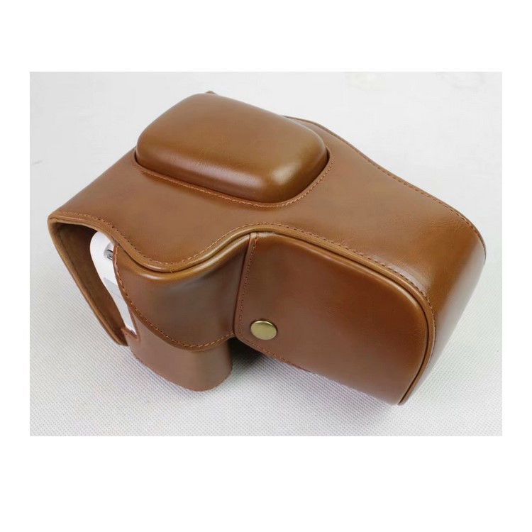 PU Leather Camera Protection Pouch Case for Canon EOS 200D - Brown-1