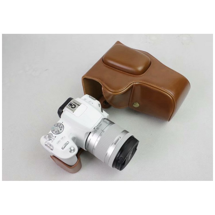 PU Leather Camera Protection Pouch Case for Canon EOS 200D - Brown-2