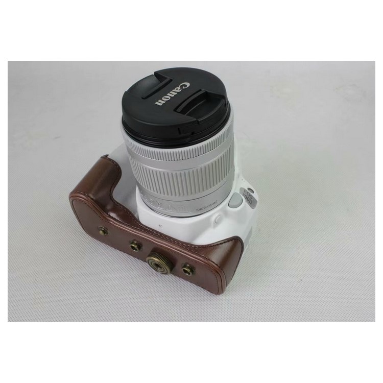 PU Leather Camera Case Bag Protector for Canon EOS 200D - Coffee-8