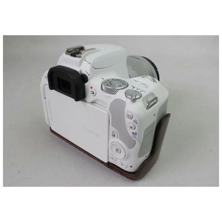 PU Leather Camera Case Bag Protector for Canon EOS 200D - Coffee-9