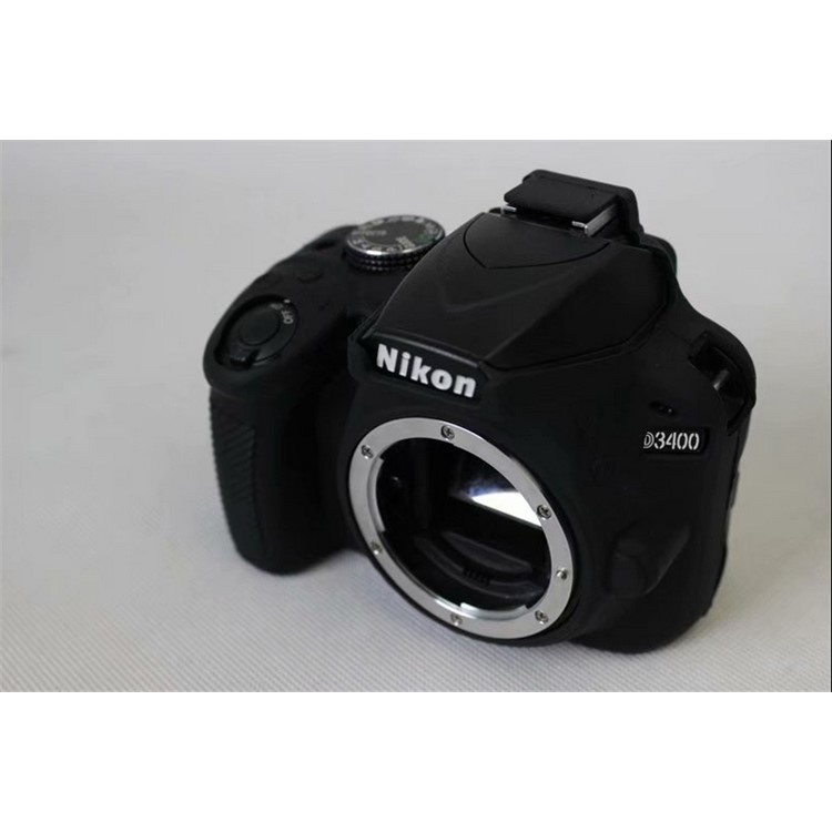 Flexible Silicone Protective Cover for Nikon D3400 DSLR Camera - Black-3