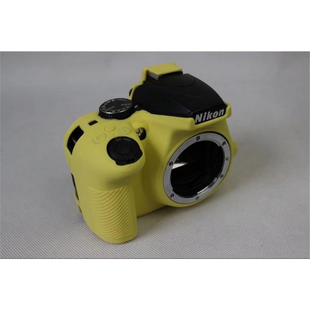 Flexible Silicone Protective Case for Nikon D3400 DSLR Camera - Yellow-2