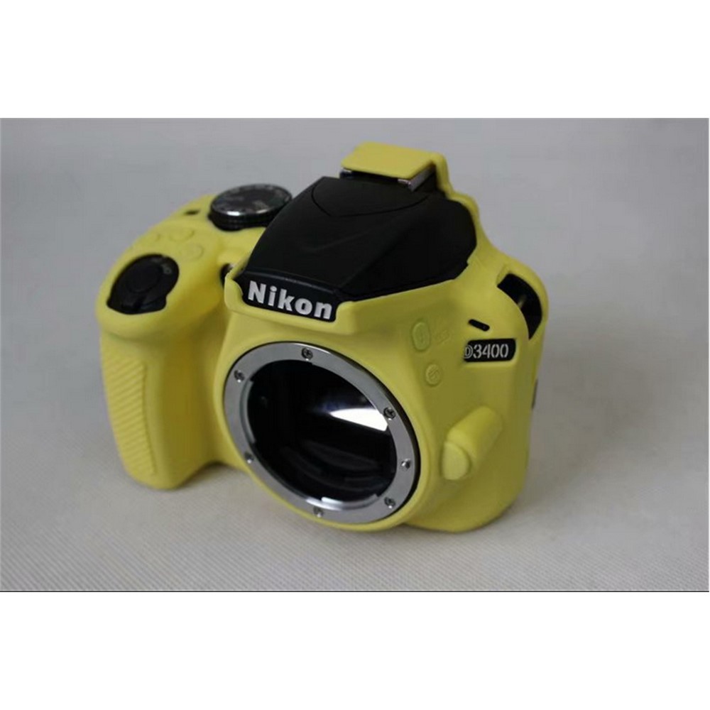 Flexible Silicone Protective Case for Nikon D3400 DSLR Camera - Yellow-3