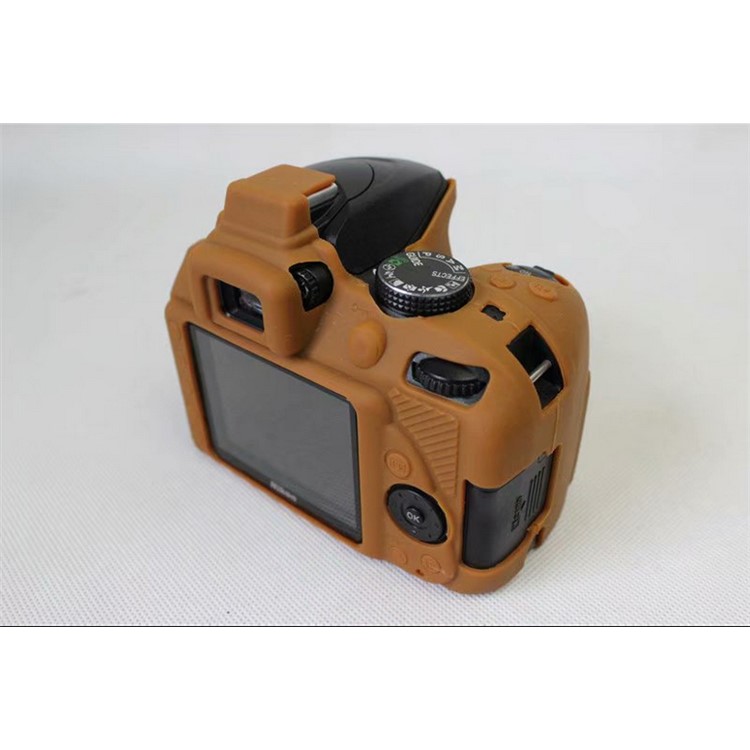 Soft Silicone Protection Shell Cover for Nikon D3400 DSLR Camera - Coffee-5