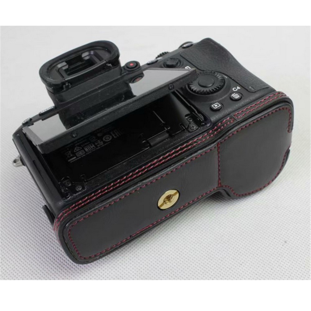 Half Camera PU Leather Protective Case for Sony ILCE-9 / A9 / A7RM3 A7RIII - Black-1