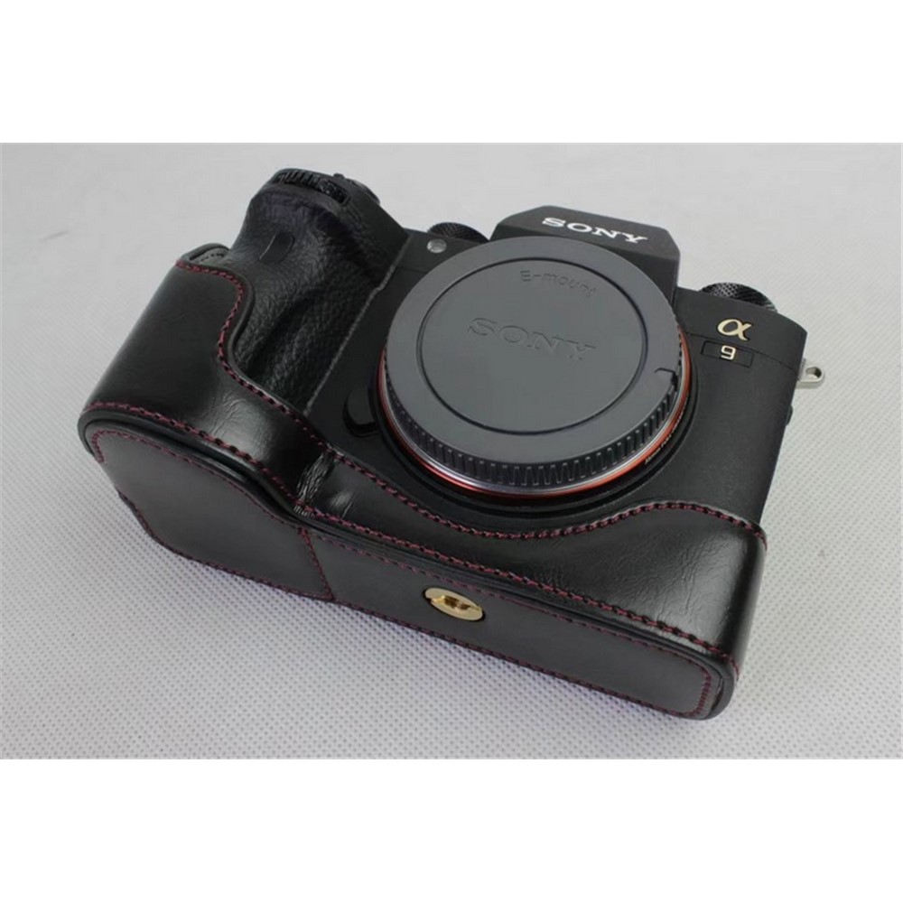Half Camera PU Leather Protective Case for Sony ILCE-9 / A9 / A7RM3 A7RIII - Black-10