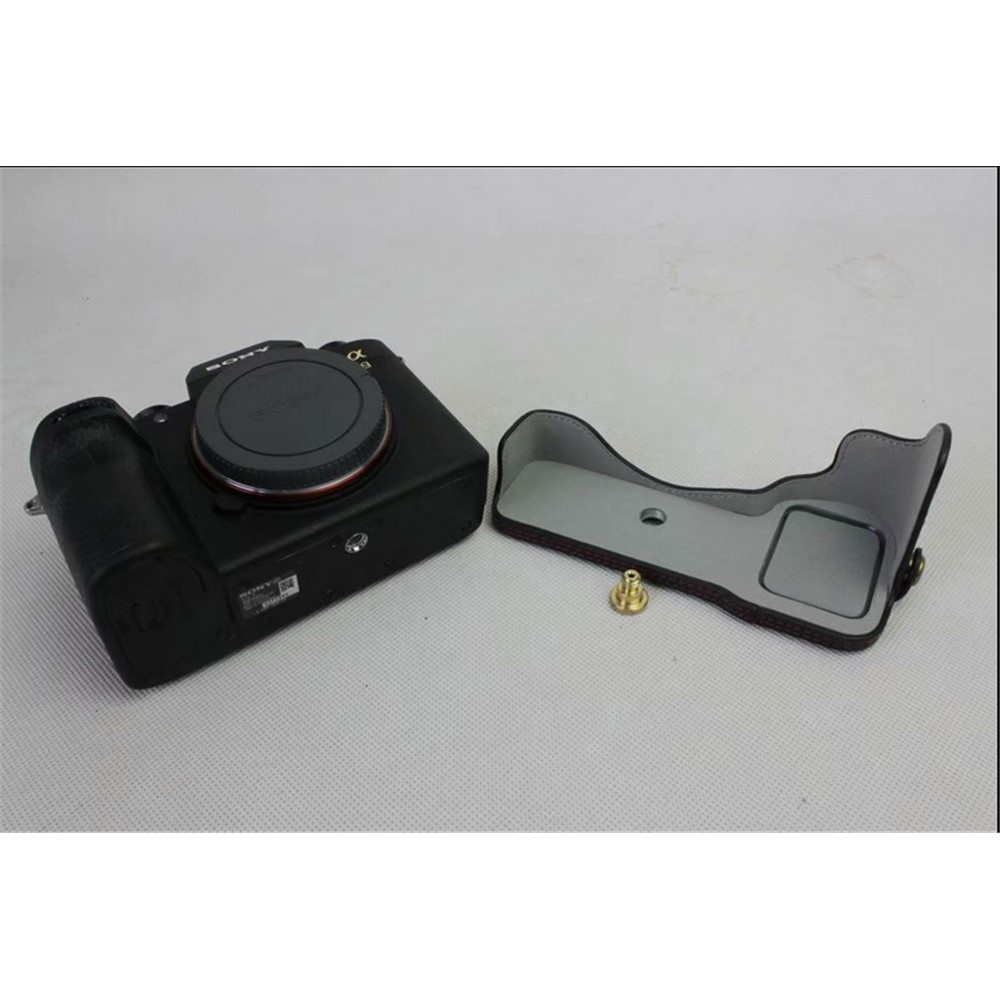 Half Camera PU Leather Protective Case for Sony ILCE-9 / A9 / A7RM3 A7RIII - Black-11