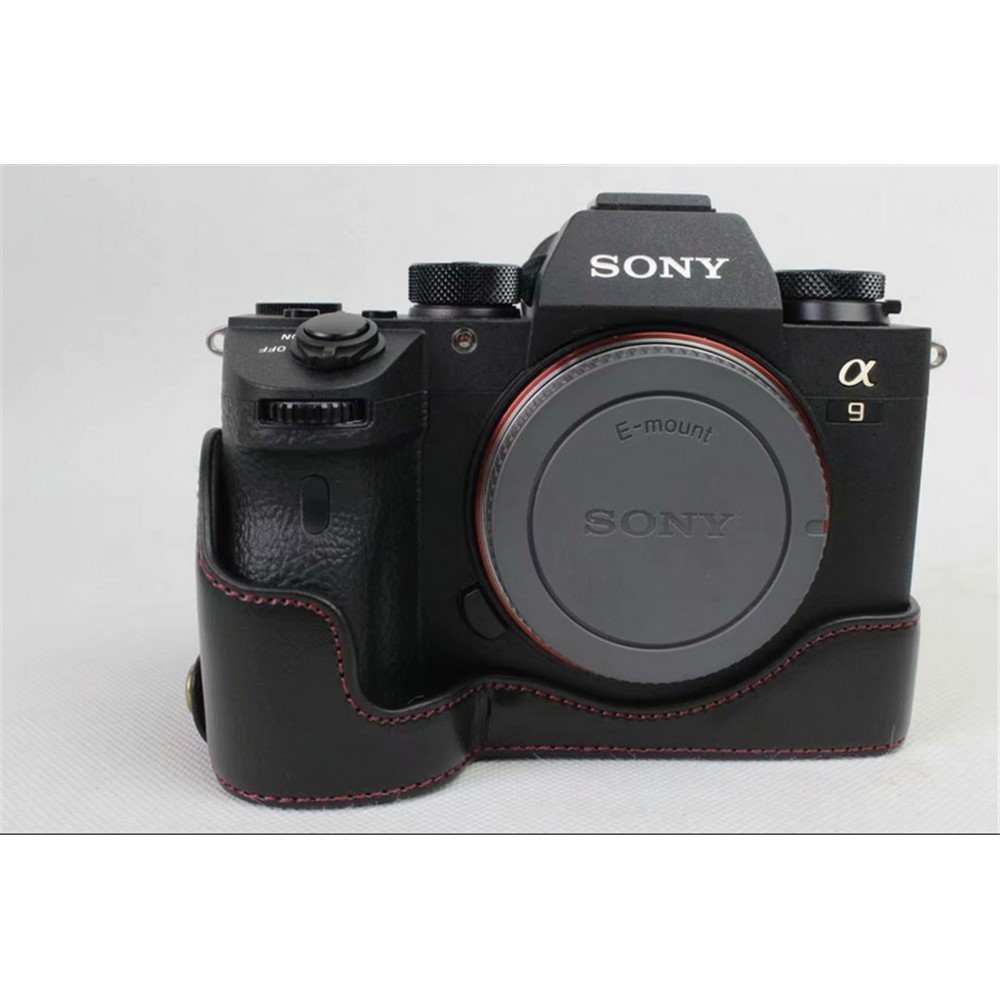 Half Camera PU Leather Protective Case for Sony ILCE-9 / A9 / A7RM3 A7RIII - Black-2