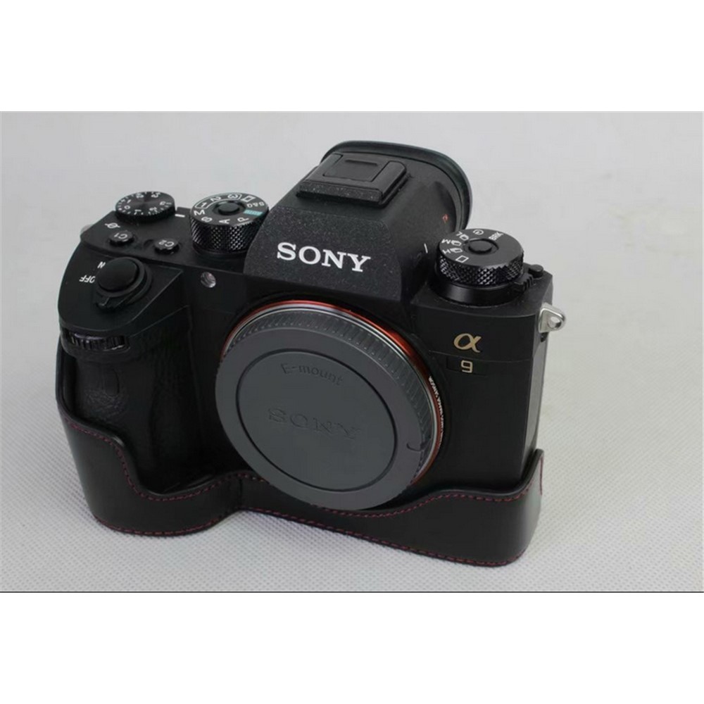 Half Camera PU Leather Protective Case for Sony ILCE-9 / A9 / A7RM3 A7RIII - Black-4