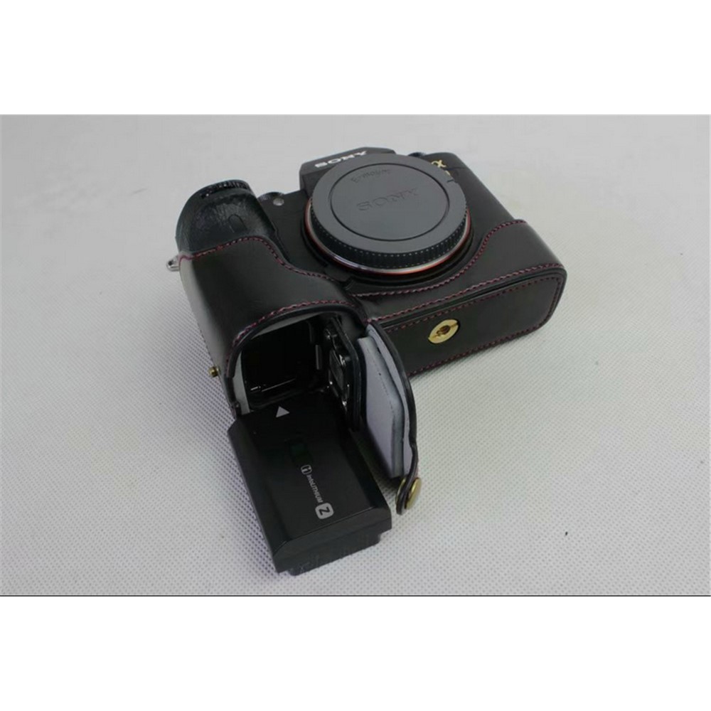 Half Camera PU Leather Protective Case for Sony ILCE-9 / A9 / A7RM3 A7RIII - Black-8