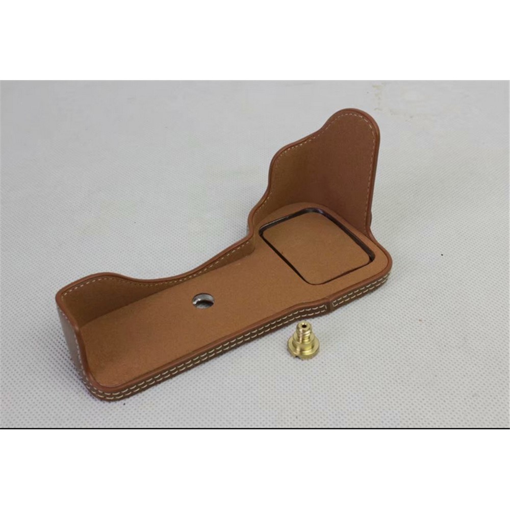 Half Camera PU Leather Protective Shell for Sony ILCE-9 / A9 / A7RM3 A7RIII - Brown-11