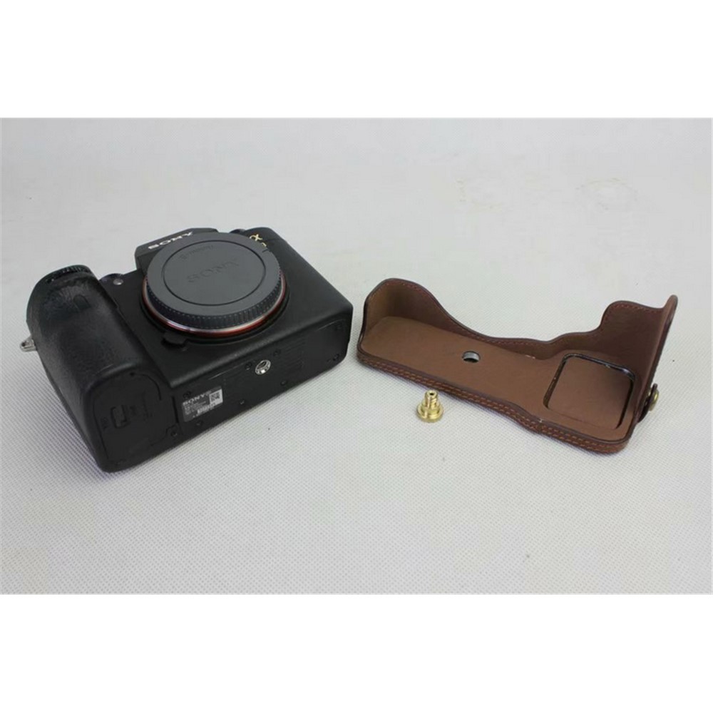 Half Camera PU Leather Protection Shell for Sony ILCE-9 / A9 / A7RM3 A7RIII - Coffee-10