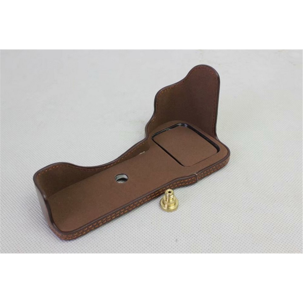Half Camera PU Leather Protection Shell for Sony ILCE-9 / A9 / A7RM3 A7RIII - Coffee-11