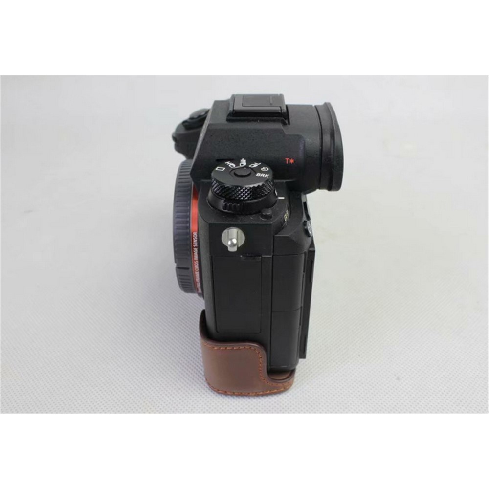 Half Camera PU Leather Protection Shell for Sony ILCE-9 / A9 / A7RM3 A7RIII - Coffee-6