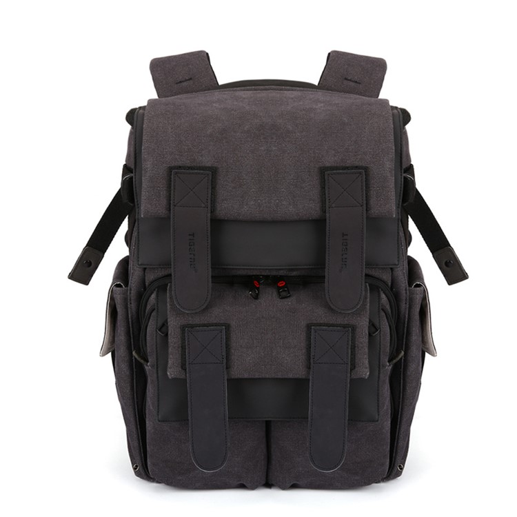 TIGERNU T-X6008 15.6-inch Outdoor Travel Canvas Backpack Double Shoulder Camera Bag-1