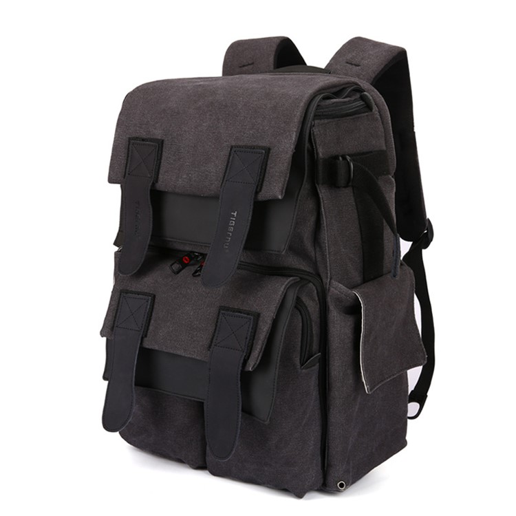TIGERNU T-X6008 15.6-inch Outdoor Travel Canvas Backpack Double Shoulder Camera Bag-3