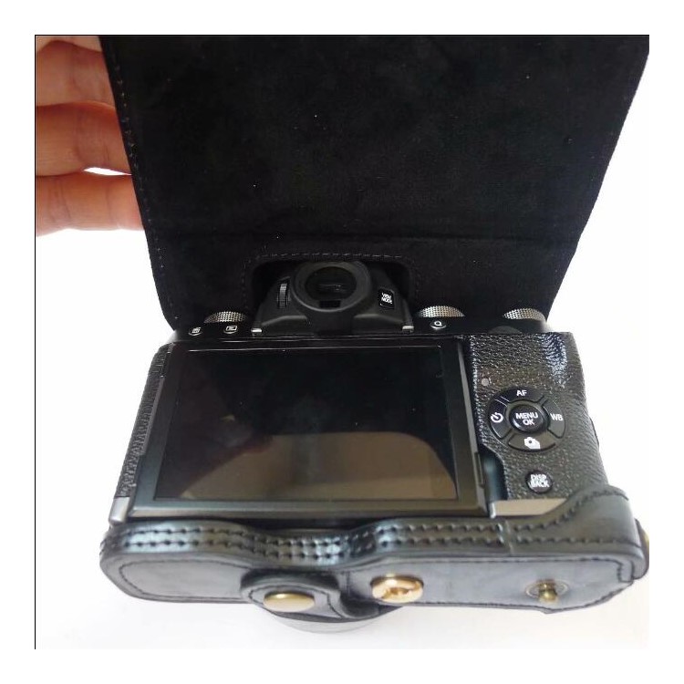 PU Leather Camera Protective Case Bag for Fujifilm X-T100 - Black-17