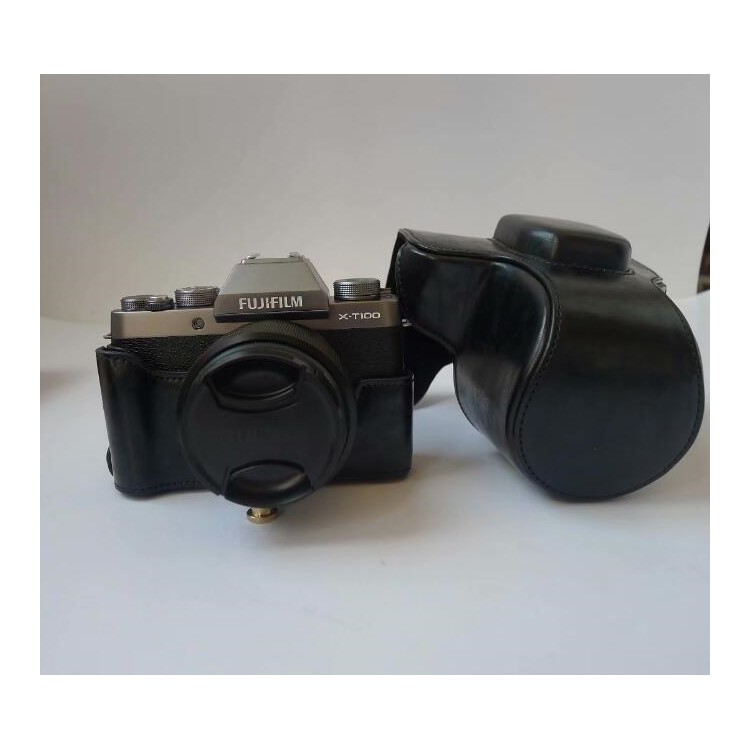 PU Leather Camera Protective Case Bag for Fujifilm X-T100 - Black-7