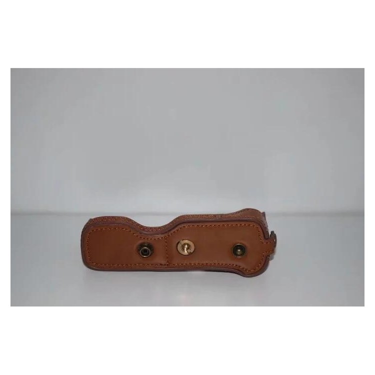 PU Leather Camera Protective Pouch Bag + Strap for Fujifilm X-T100 - Brown-14
