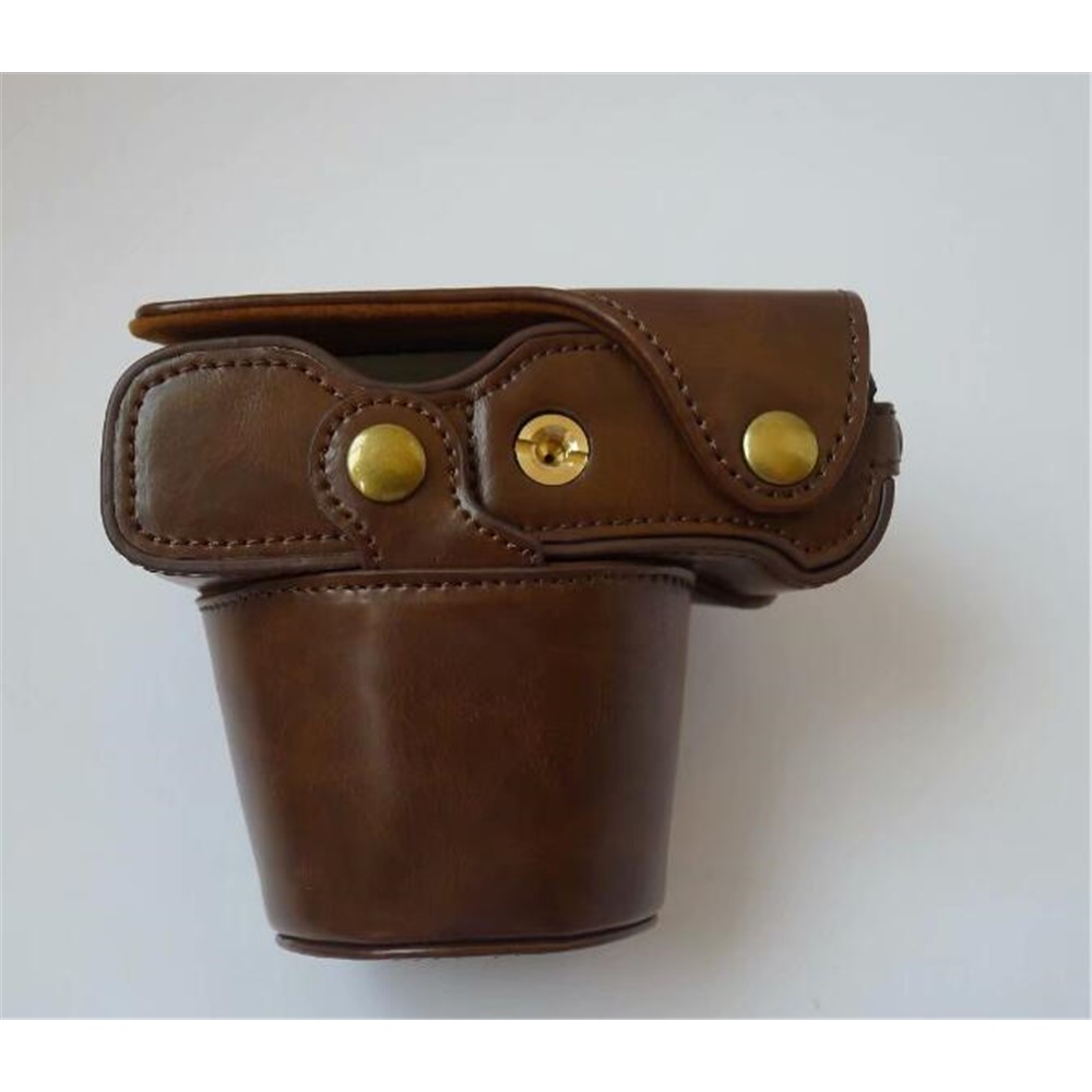 PU Leather Camera Protection Case Cover + Strap for Fujifilm X-T100 - Coffee-12