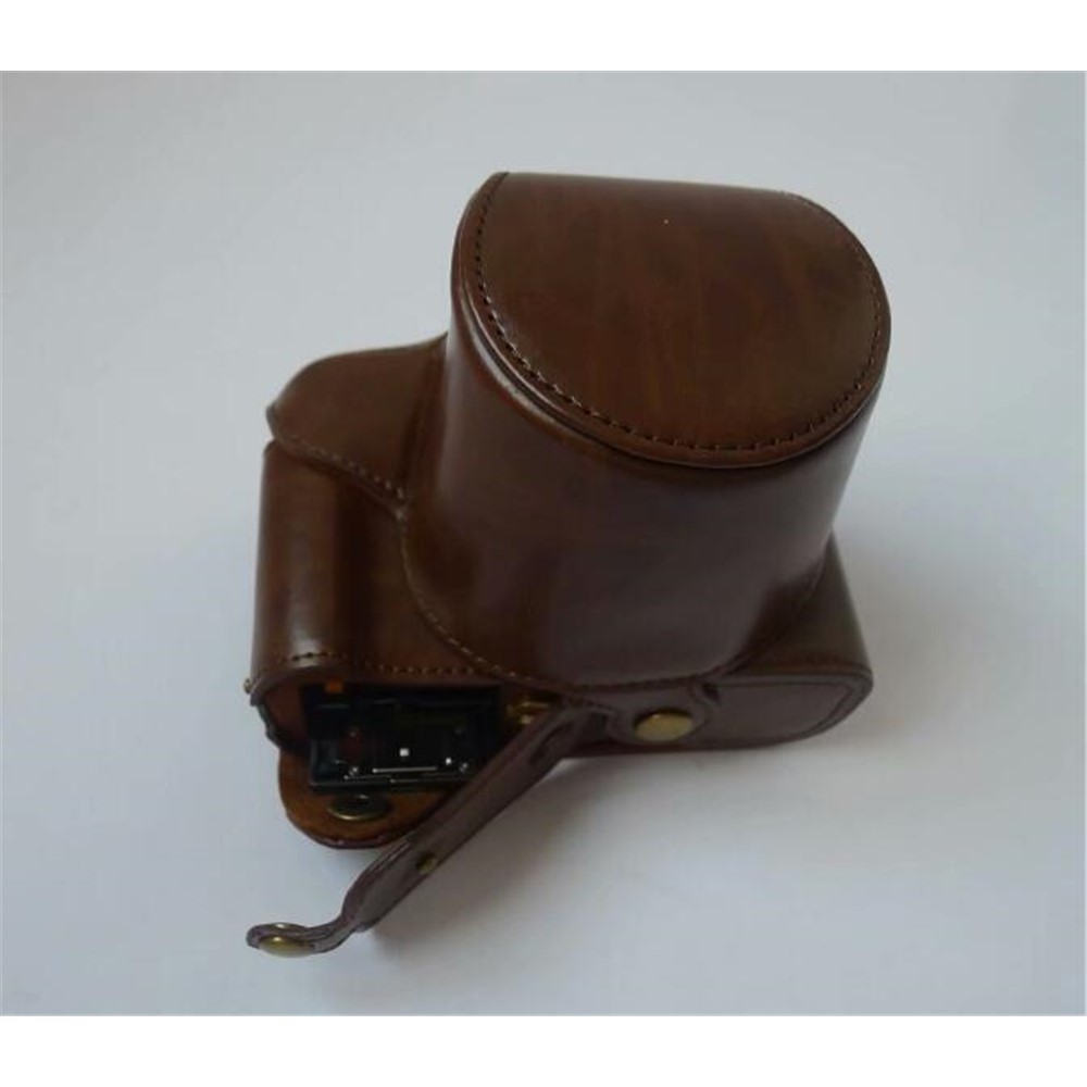 PU Leather Camera Protection Case Cover + Strap for Fujifilm X-T100 - Coffee-13