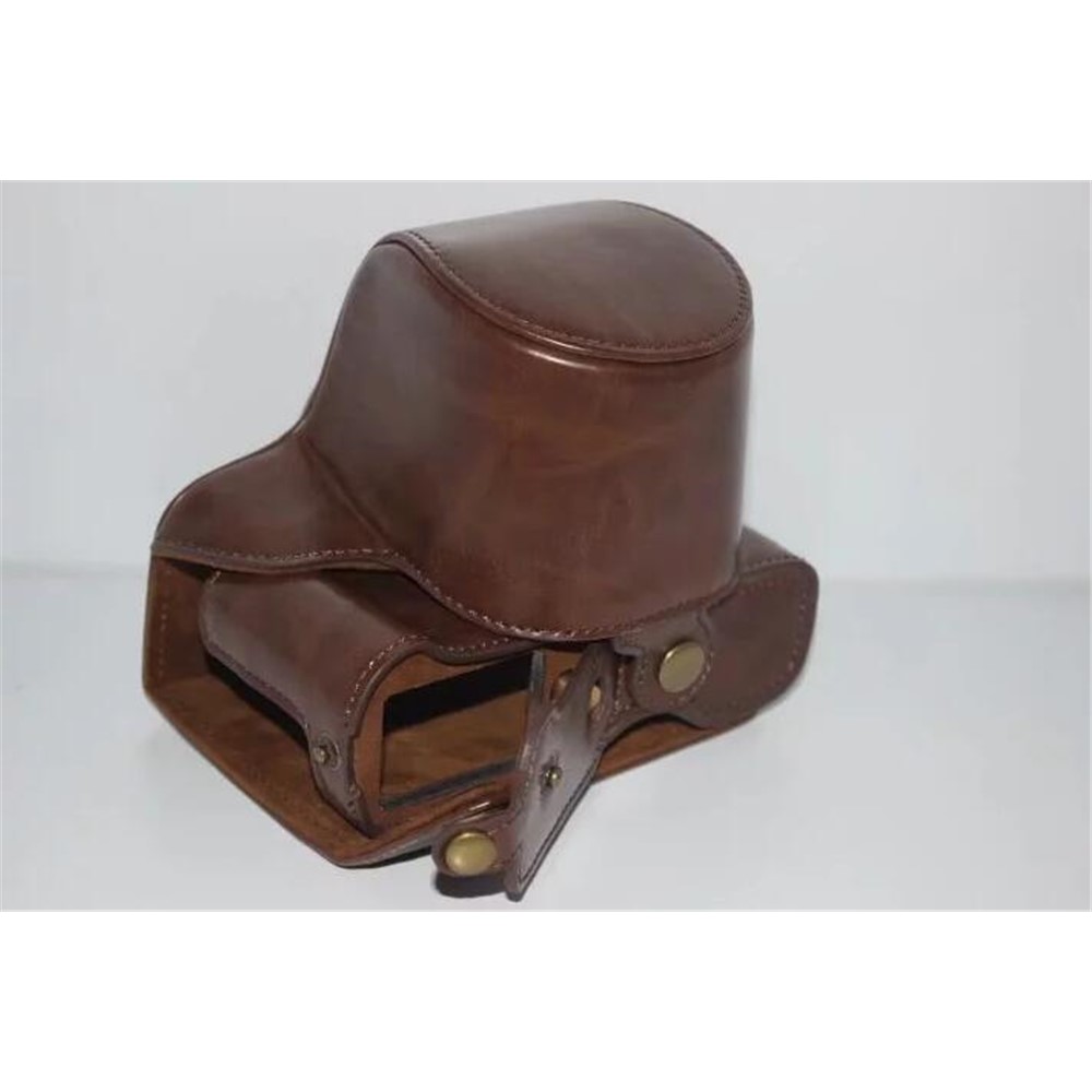 PU Leather Camera Protection Case Cover + Strap for Fujifilm X-T100 - Coffee-3