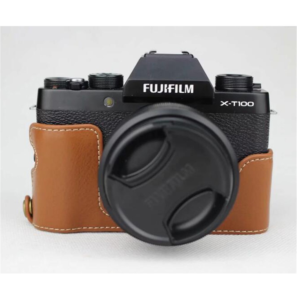 

Чехол Для Наружной Камеры С Натуральной Кожей Для Fujifilm X-T100 - Коричневый
