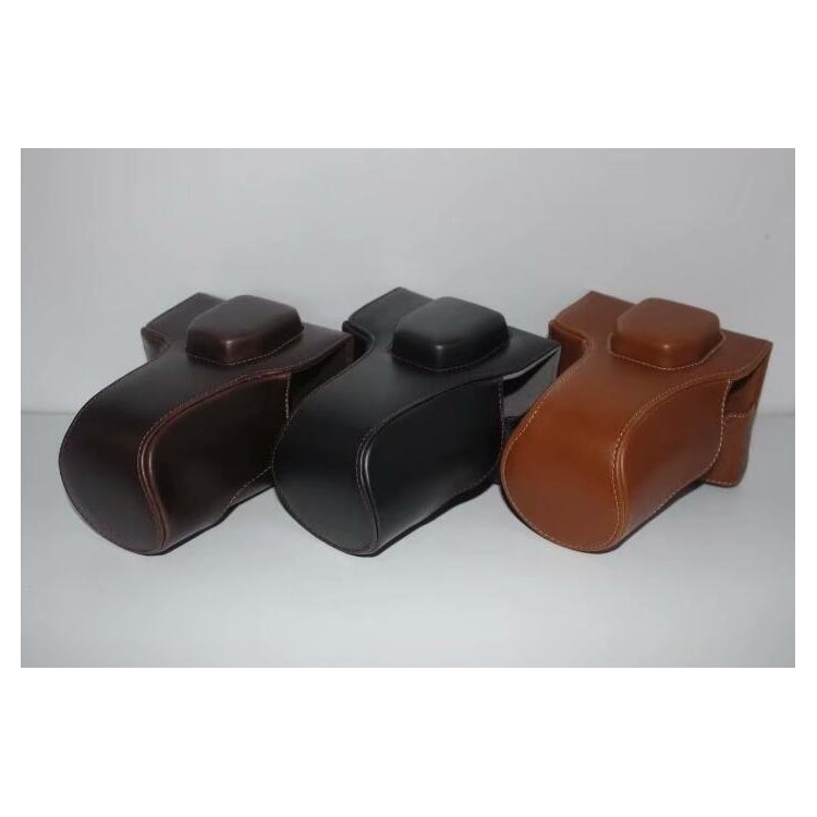 PU Leather Camera Protective Pouch Bag + Strap + Camera Lens Bag for Olympus EM5II / E-M5 Mark II - Black-10
