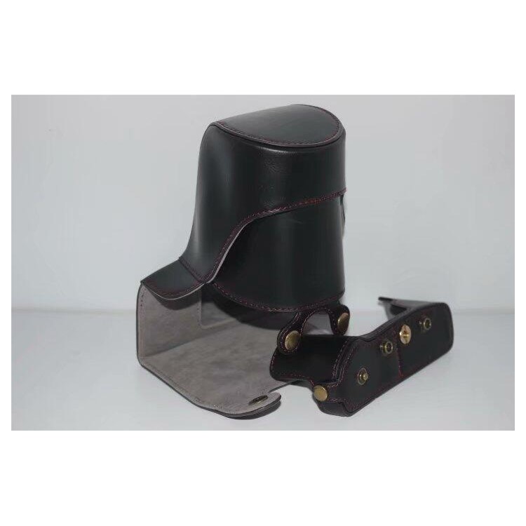 PU Leather Camera Protective Pouch Bag + Strap + Camera Lens Bag for Olympus EM5II / E-M5 Mark II - Black-3