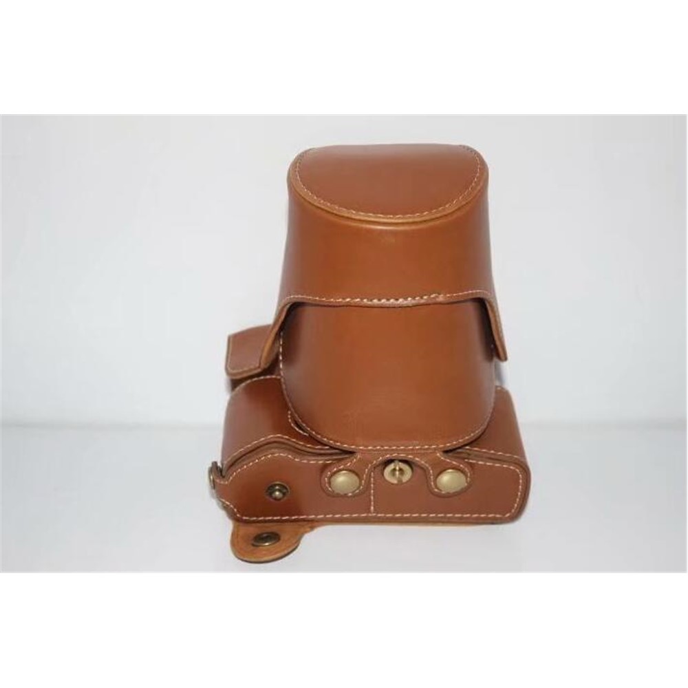PU Leather Camera Protective Cover Case + Strap + Camera Lens Bag for Olympus EM5II / E-M5 Mark II - Brown-4