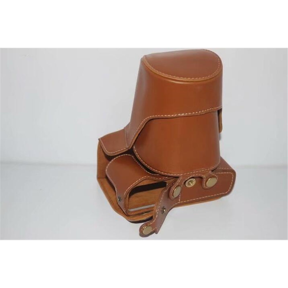 PU Leather Camera Protective Cover Case + Strap + Camera Lens Bag for Olympus EM5II / E-M5 Mark II - Brown-5