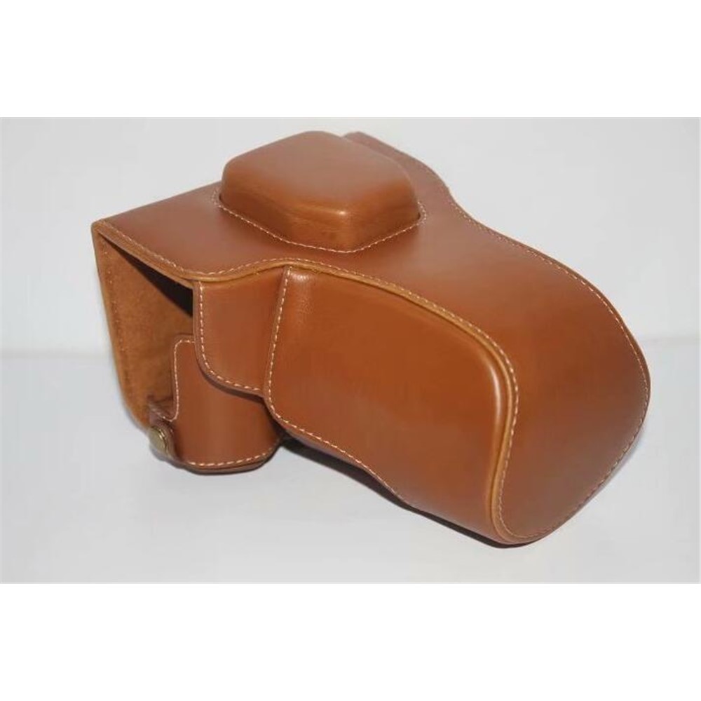 PU Leather Camera Protective Cover Case + Strap + Camera Lens Bag for Olympus EM5II / E-M5 Mark II - Brown-6