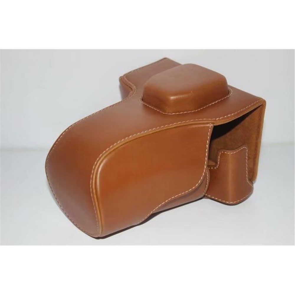 PU Leather Camera Protective Cover Case + Strap + Camera Lens Bag for Olympus EM5II / E-M5 Mark II - Brown-7