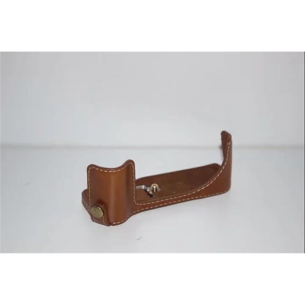 PU Leather Protective Camera Half Bottom Cover + Wrist Strap for Canon PowerShot G5 X - Brown-4