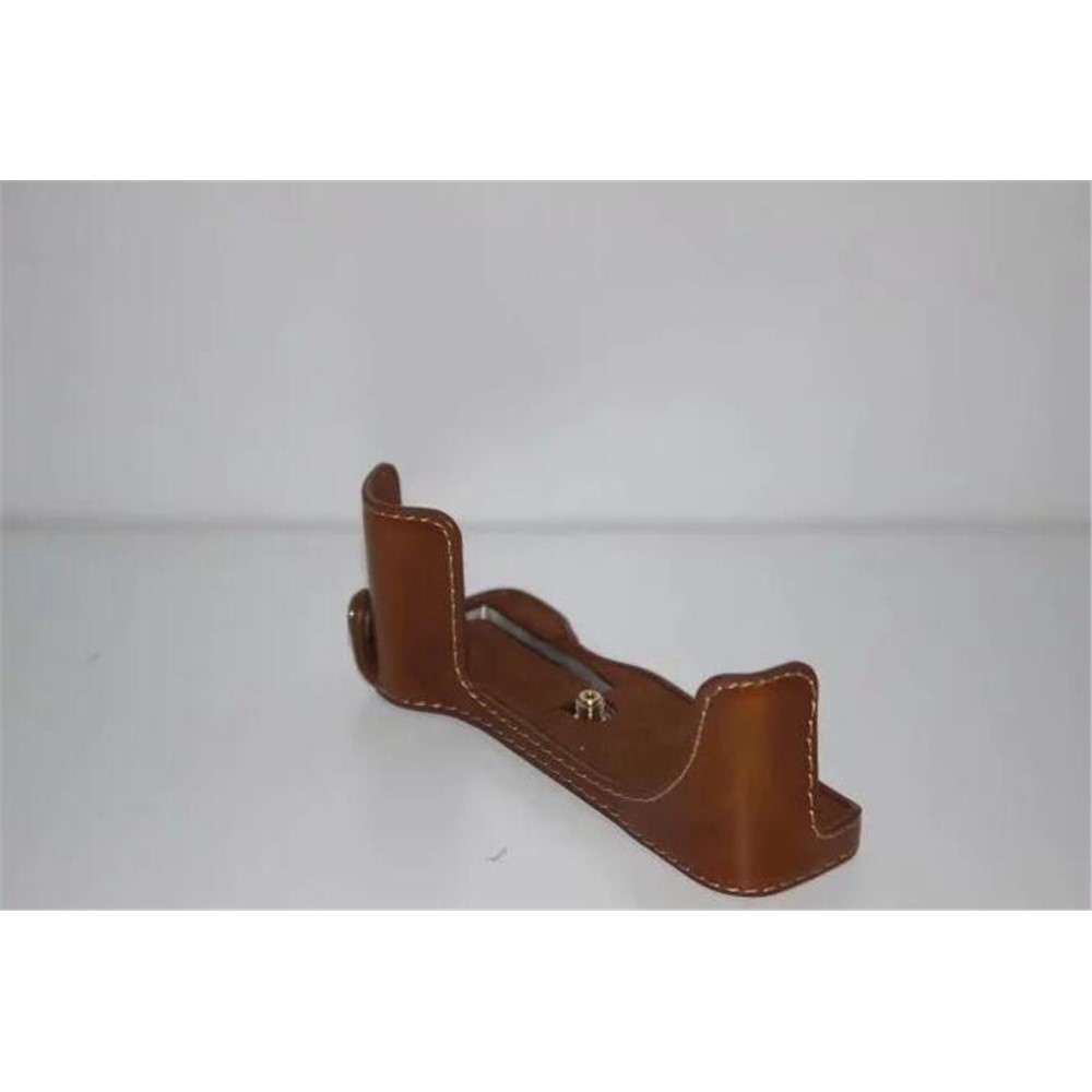 PU Leather Protective Camera Half Bottom Cover + Wrist Strap for Canon PowerShot G5 X - Brown-7