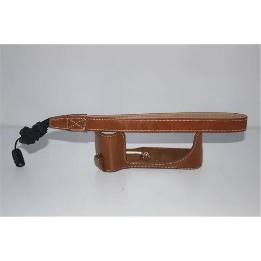 PU Leather Protective Camera Half Bottom Cover + Wrist Strap for Canon PowerShot G5 X - Brown-8
