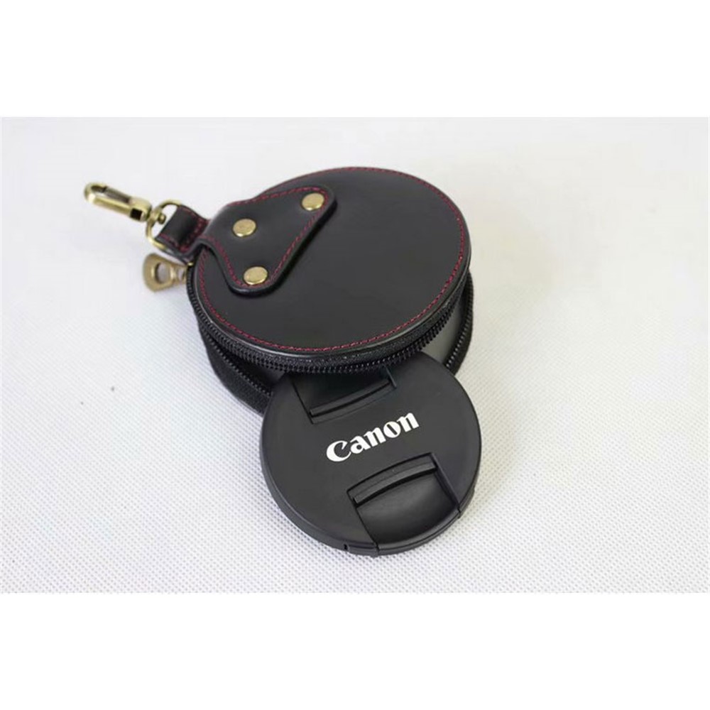 PU Leather Camera Protective Pouch Bag + Strap + Camera Lens Bag for Canon EOS 77D / 800D - Black-24