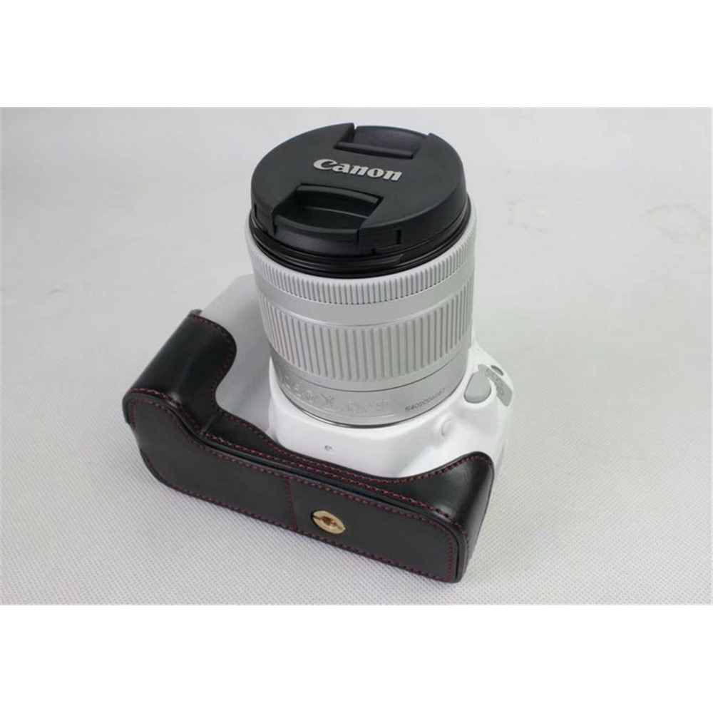PU Leather Half Bottom Camera Protection Case for Canon EOS 200D - Black-6
