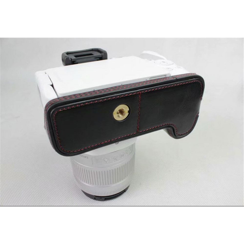 PU Leather Half Bottom Camera Protection Case for Canon EOS 200D - Black-8