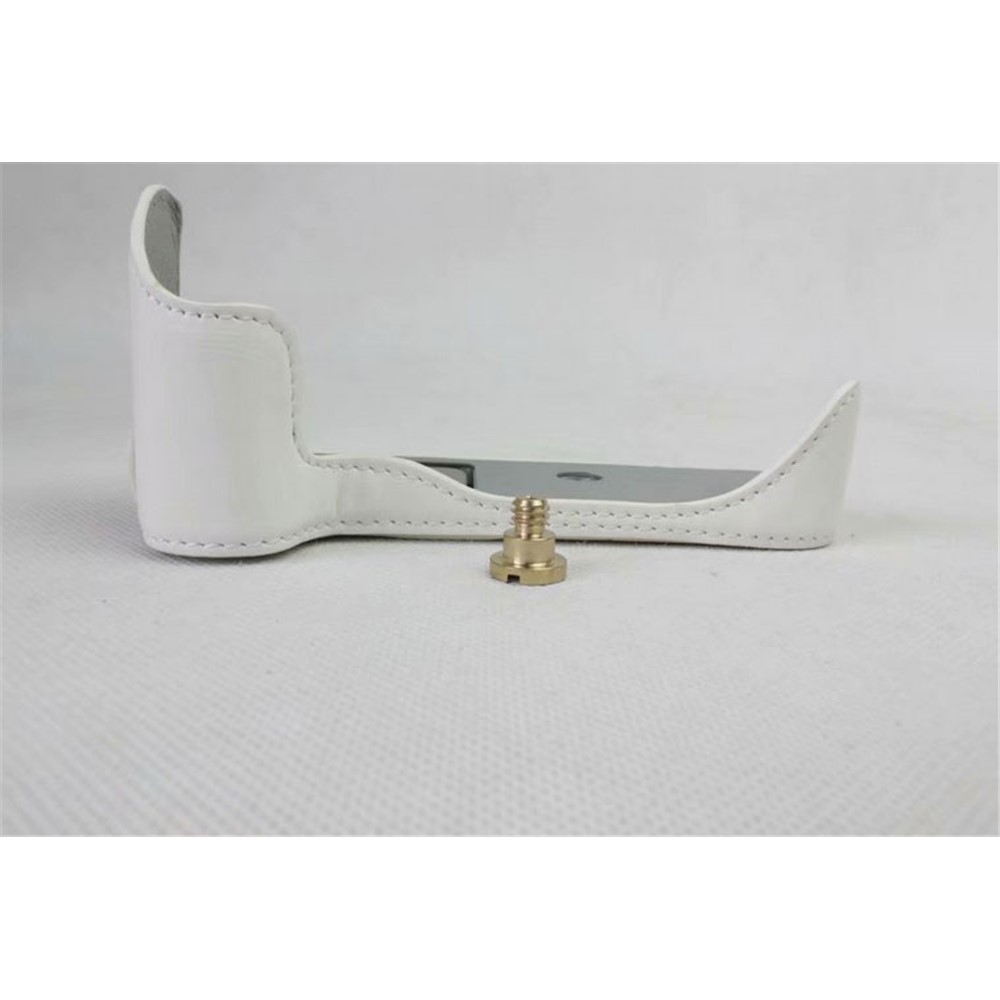 PU Leather Half Bottom Camera Protection Cover for Canon EOS 200D - White-8