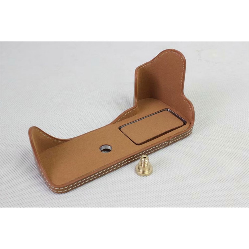 PU Leather Half Bottom Camera Protection Shell for Canon EOS 200D - Brown-10
