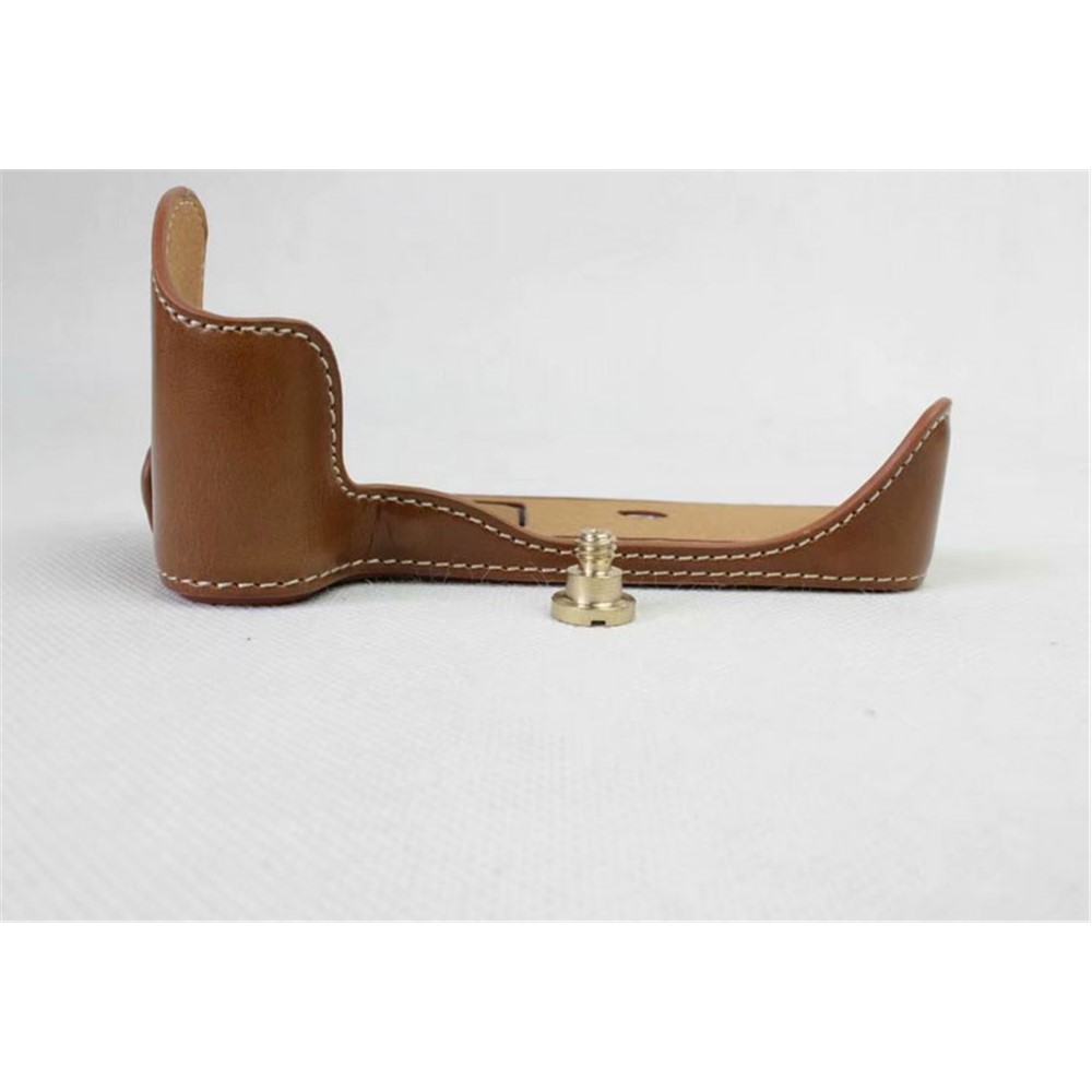PU Leather Half Bottom Camera Protection Shell for Canon EOS 200D - Brown-11