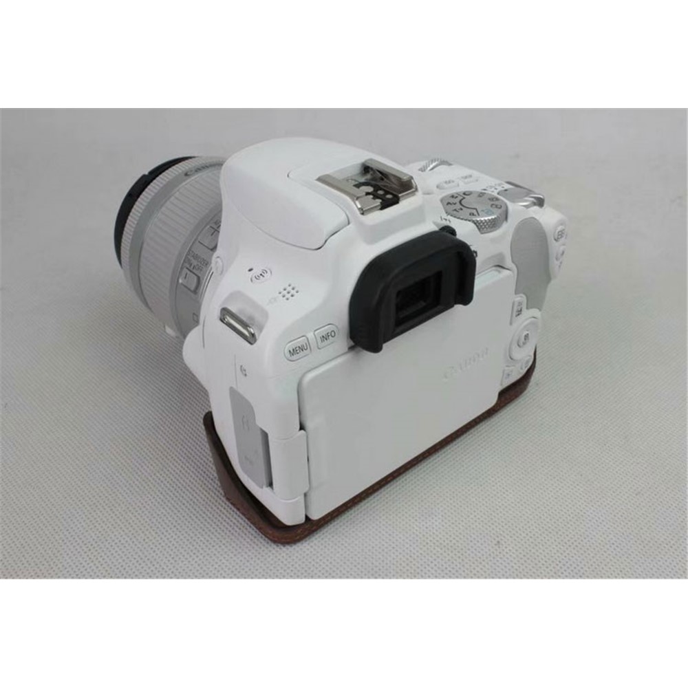 PU Leather Half Bottom Camera Protective Casing for Canon EOS 200D - Coffee-7