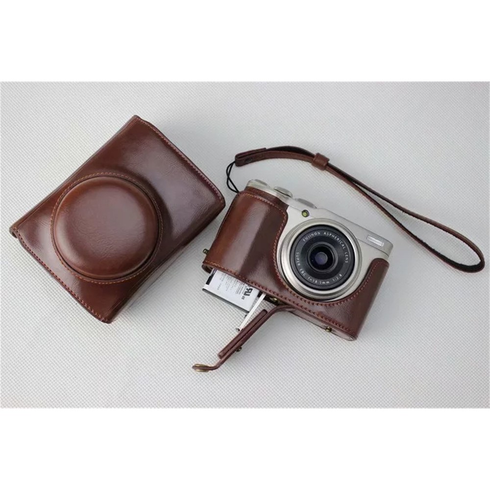 PU Leather Protective Camera Case Pouch for Fujifilm XF10 Digital Compact Camera - Coffee-10