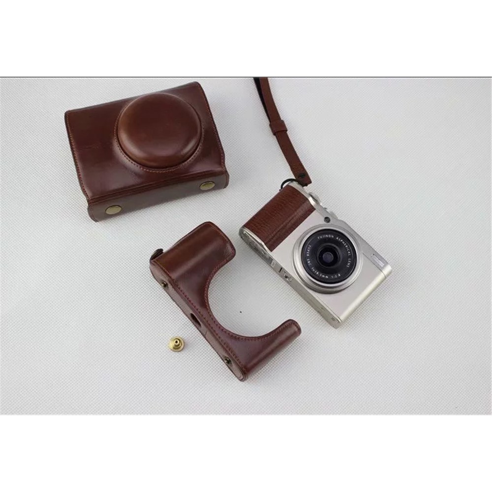 PU Leather Protective Camera Case Pouch for Fujifilm XF10 Digital Compact Camera - Coffee-5