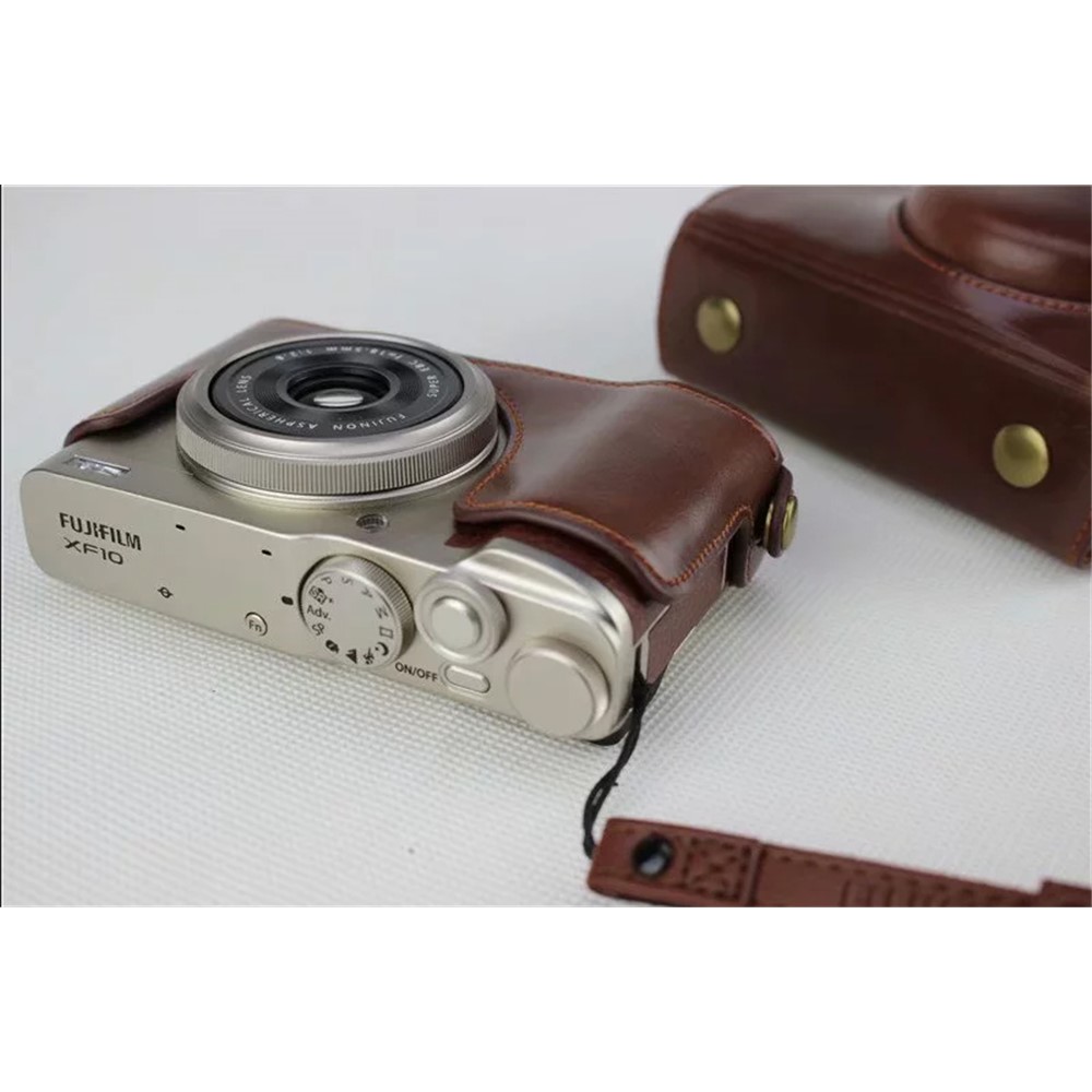 PU Leather Protective Camera Case Pouch for Fujifilm XF10 Digital Compact Camera - Coffee-6