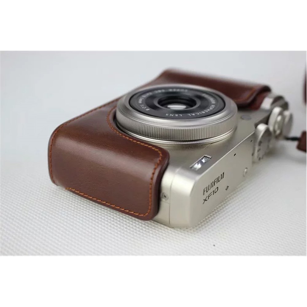 PU Leather Protective Camera Case Pouch for Fujifilm XF10 Digital Compact Camera - Coffee-7