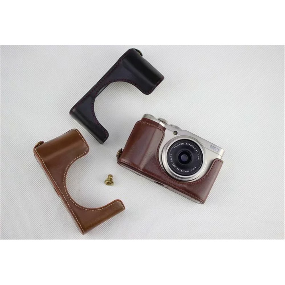 PU Leather Half Bottom Camera Protective Pouch for Fujifilm XF10 Digital Compact Camera - Black-11