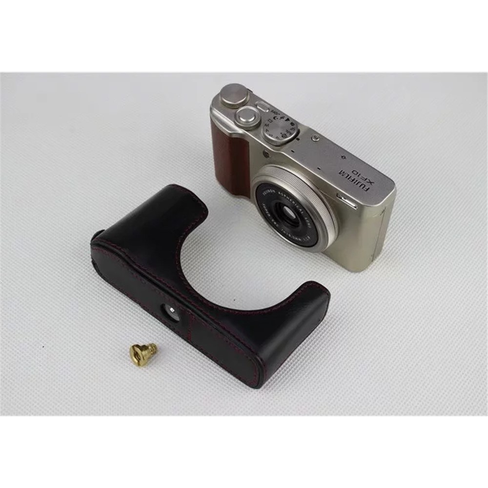 PU Leather Half Bottom Camera Protective Pouch for Fujifilm XF10 Digital Compact Camera - Black-5
