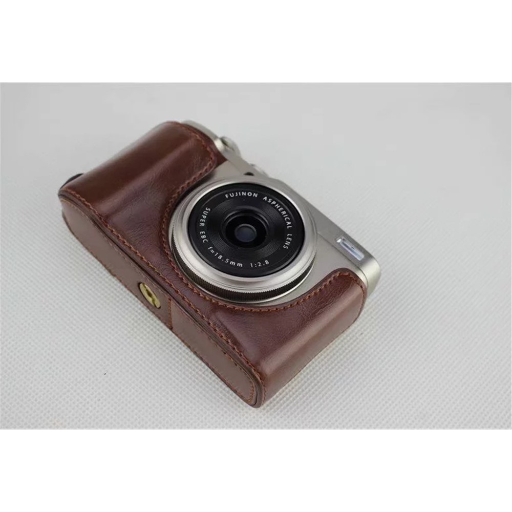 Fujifilm Xf10 Digital Compact Camera Pu Leather Semi - Bottom Camera Cover - Café